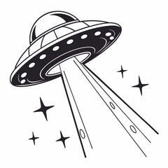 Retro flying saucer ufo spaceship design