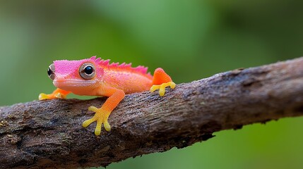 Fototapeta premium Gecko Perched on a Branch in Nature
