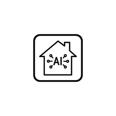 Smart home outline icon or smart home icon vector isolated. Best smart home icon vector for product packaging design element. smart home outline icon for packaging design element.