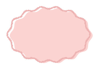 クレヨンタッチの版ずれほわほわ楕円フレーム/ピンク