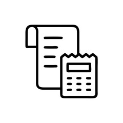 A detailed receipt and calculator icon for finance and business