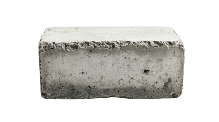Concrete block on a white isolate background for construction and industrial use.