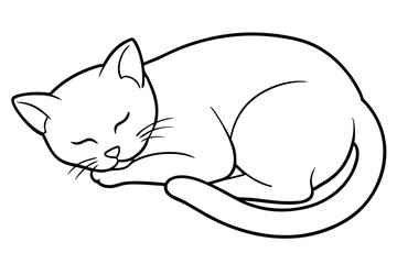 cat sleeping  silhouette vector illustration