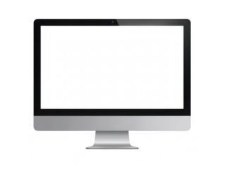 Modern desktop computer mockup isolated on transparent background