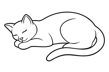 cat sleeping  silhouette vector illustration