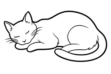 cat sleeping  silhouette vector illustration