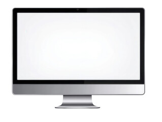 Modern all in one desktop computer isolated on transparent background