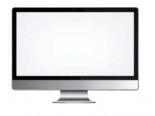Modern all in one desktop computer isolated on transparent background