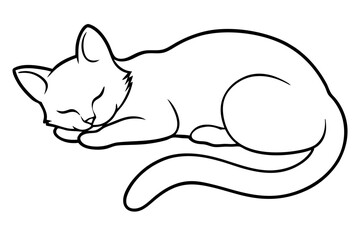 cat sleeping  silhouette vector illustration