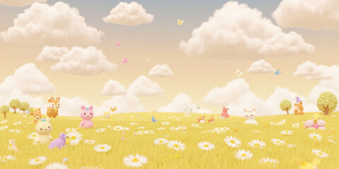 spring meadow with flowers