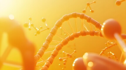 Radiant illustration of dna molecules in a sunlit environment.
