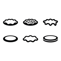 Simple Black and White Food Icons Set