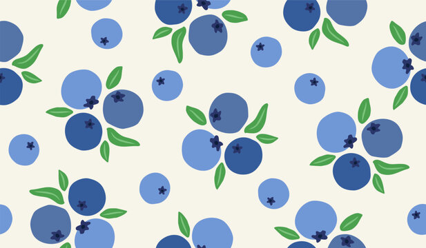 Cute blueberry fruits pattern background vector design