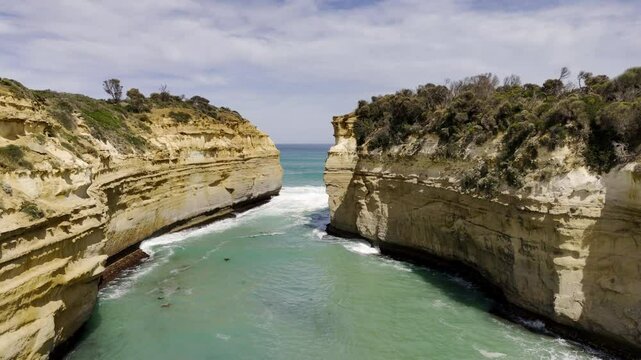 Dramatic cliffs and coastline at Loch Ard Gorge