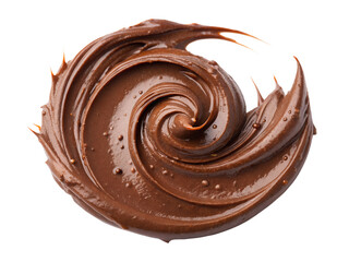 Swirling chocolate spread isolated on transparent background