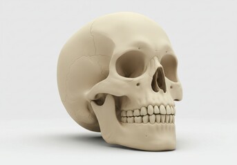 Obraz premium Human skull anatomical model isolated on white background