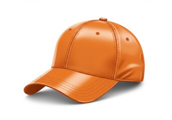 Fototapeta premium Orange baseball cap isolated on white background