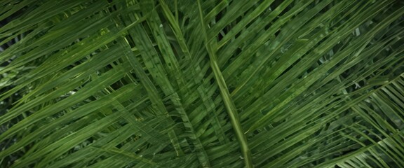 Intricate veins of a lush green palm leaf, sharp focus ,  lush,  close up,  green