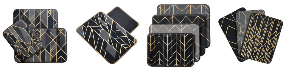 Geometric abstract pattern coasters for modern home decor