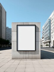 Obraz premium Blank Billboard on Concrete Structure in Urban Setting