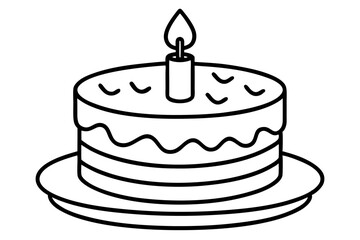 birthday cake  silhouette vector