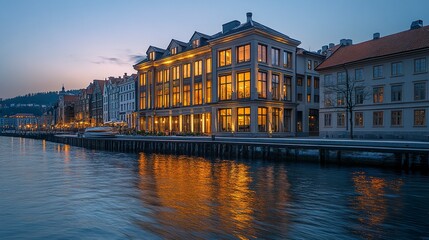 Obraz premium Buildings along the Bergen waterfront; Bergen, Norway 