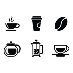 Simple Coffee and Tea Icons Set