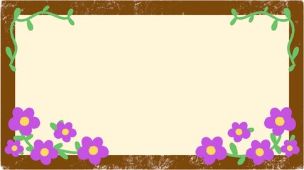 Flower grid frame background illustration
