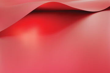 Simple curved red paper sheet background. 3d render curved edge of red paper in a minimalist design. vector illustration.