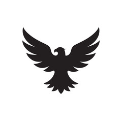 Obraz premium eagle logo vector Bold and clean eagle logo vector, with sharp lines and a strong silhouette 