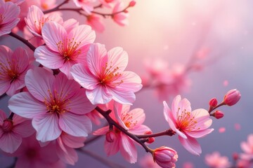 Interwoven blossoms, flowing lines, soft hues, blossom, plant, intricate