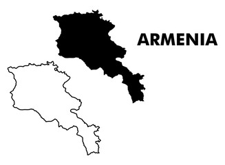 Armenia map vector  border outline.