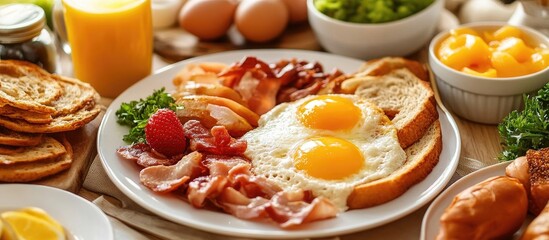 Healthy breakfast on table