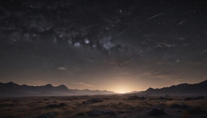 Vast, dark sky ablaze with countless twinkling stars ,  nebula,  galaxy