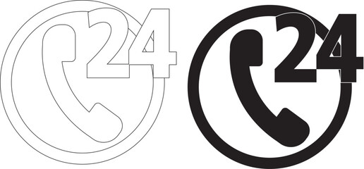 Obraz premium 24 hour service icon vector 