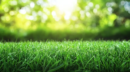 Lush green grass in sunlight