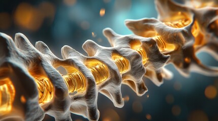 lumbar disc herniation with nerve compression in ultra-detailed 3d medical illustration