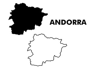 Andorra map vector border outline.