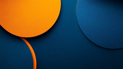 Overlapping circles of deep orange and navy blue.