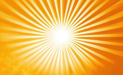 Obraz premium Bright white sunburst radiating golden orange rays with a warm glowing sky background creating a feeling of energy and optimism
