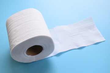 white paper tissue on blue background