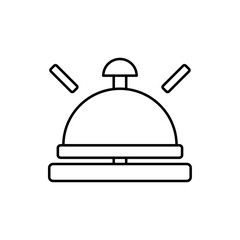 bellhop bell icon, vector line isolated on white background. trendy and modern design