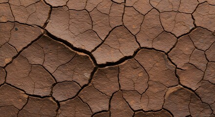 Cracked brown earth surface