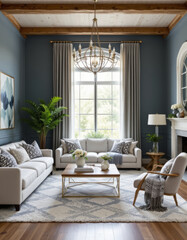 Revitalize your living space with stylish and cozy living room featuring elegant decor