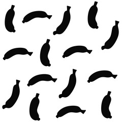 Banana sillhouette background image, sillhouette banana vector,banana fruit background on black color,banana black background  illustration 