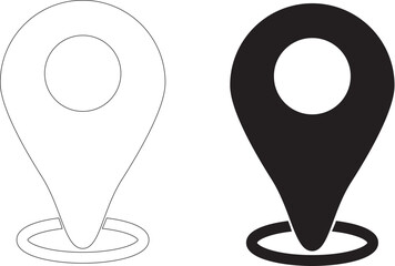 Location or map pin icon symbol. vector illustration