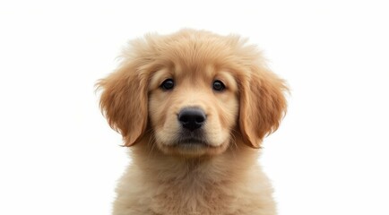 Fototapeta premium Golden Retriever Puppy Portrait on White Background