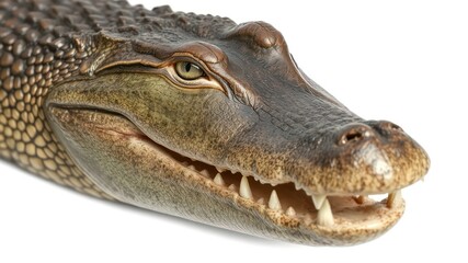 Obraz premium Close-up of a reptile's head, showcasing detailed textures and sharp teeth