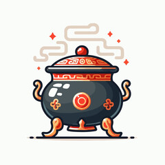chinese cauldron vector illustration