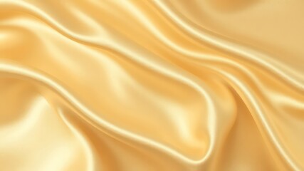 Fototapeta premium Luxurious Golden Satin Fabric Draped with Elegant Waves and Soft Sheen
